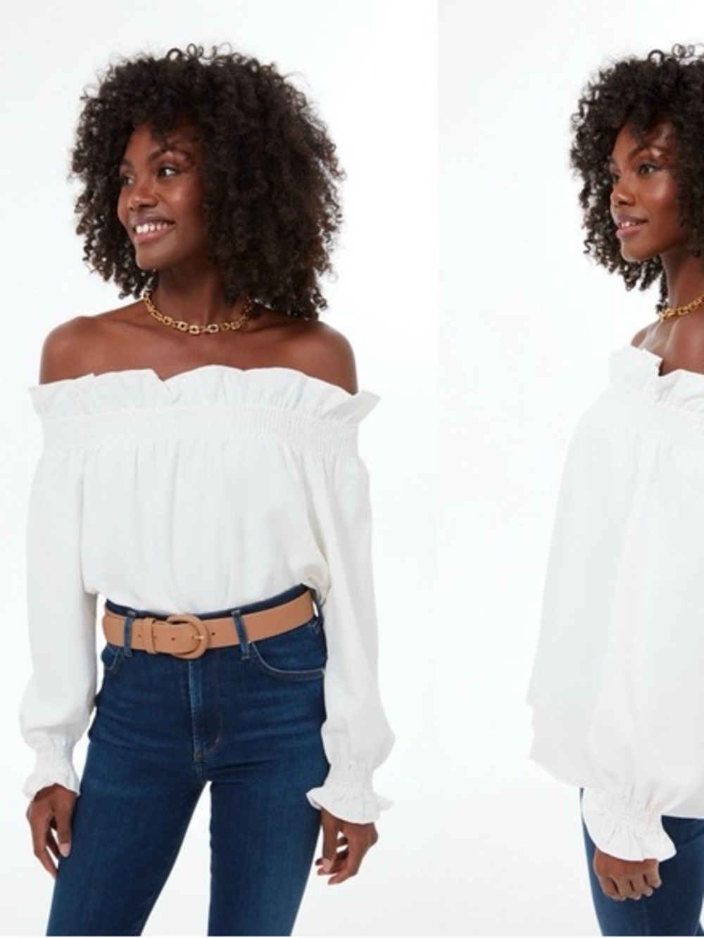 NEW Tuckernuck White Off The Shoulder Marguerite Blouse XXL
